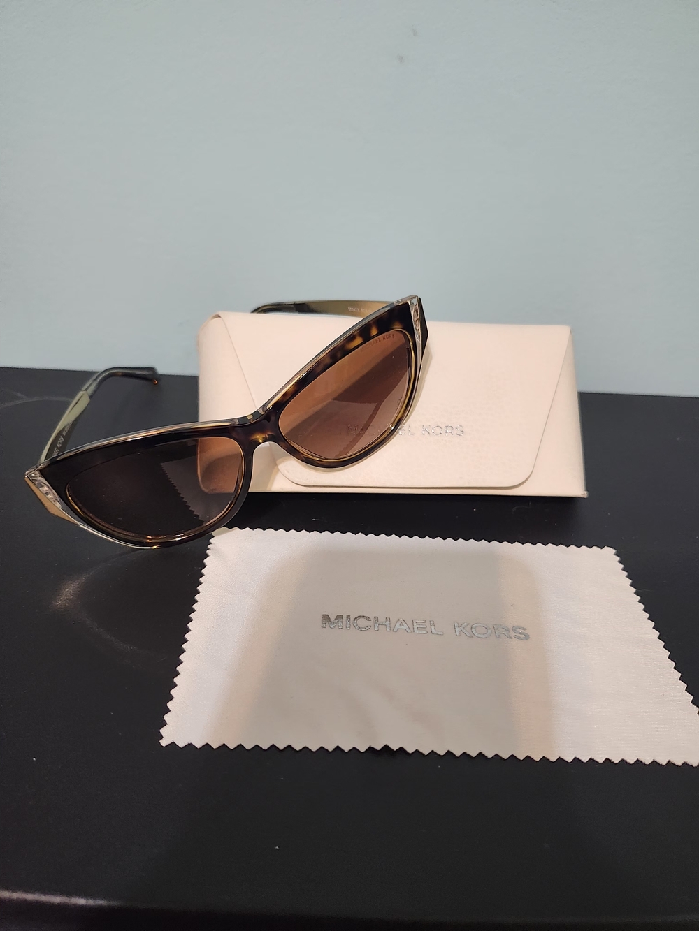 Michael Kors Tortoiseshell Cat-Eye Sunglasses with Brown Lenses